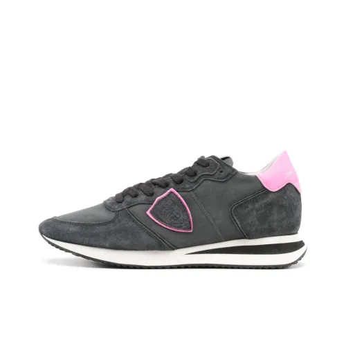 PHILIPPE MODEL Slip-resistant Abrasion-resistant Low Top Casual Shoes Women's Gray Pink PHILIPPE MODEL Противоскользящие Износостойкие Низкие Топ Повседневная Обувь Женская Серый Розовый