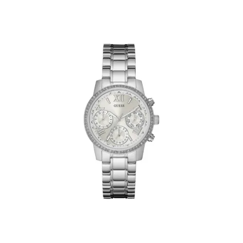 GUESS Mini Sunrise Collection Женские часы Кварцевый механизм Ремешок из нержавеющей стали 36 мм Серебристый циферблат