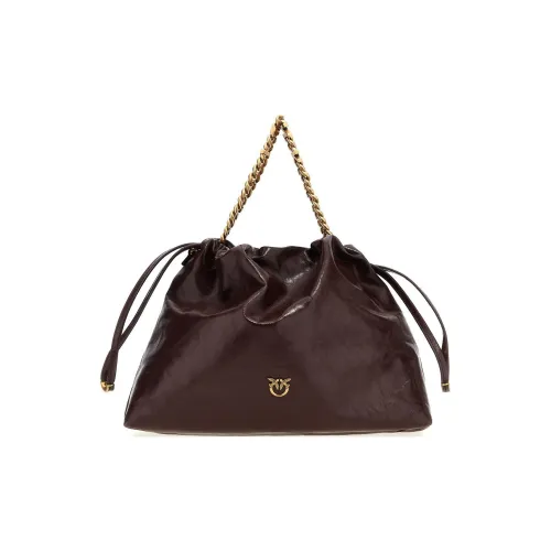 PINKO Телячья кожа Портативная Сумка через плечо Сумка на плечо Женская Темно-коричневая