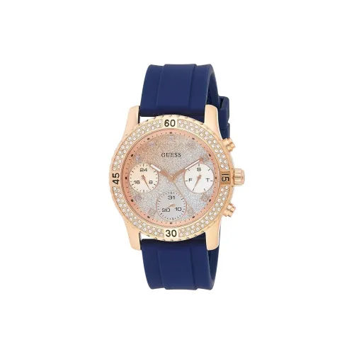 GUESS Наручные часы Кварцевый механизм Силиконовый ремешок 38 мм Розовое золото Циферблат Женские часы