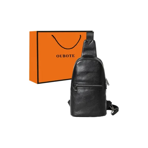 OUBOTE Сумка через плечо из коровьей кожи стандартная мужская черная