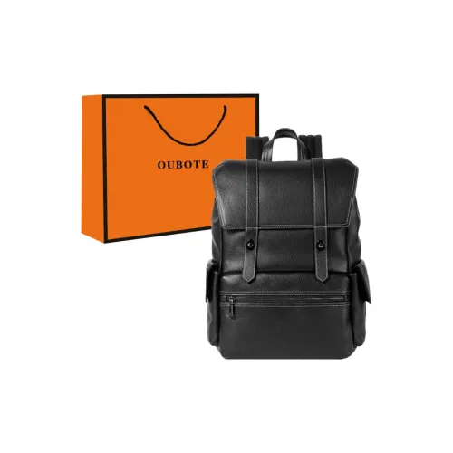 OUBOTE Рюкзак из коровьей кожи мужской черный