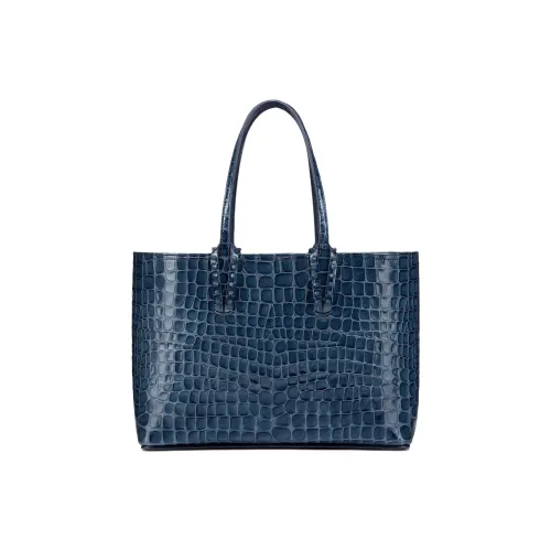 CL LUBOTING Телячья кожа Тоут Сумка Сумка для покупок Сумка Маленькая Женская Джинсовый синий