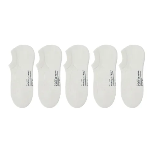 MADALLO Весенние и Летние Носки Без Видимого Носка Женские 5 пар Белых