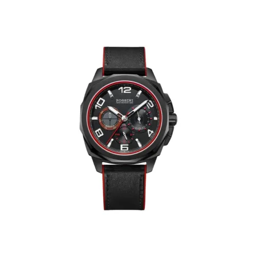 ROSSINI Medallion Collection Кварцевый механизм Силиконовый ремешок Часы Мужские Черный циферблат