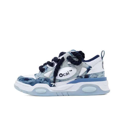 Ocai 001 RETRO Скейтборд Кроссовки Низкие Washed Белый Синий Унисекс