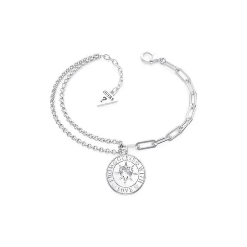 GUESS Нержавеющая сталь Кристальный Браслеты Женские Серебристый