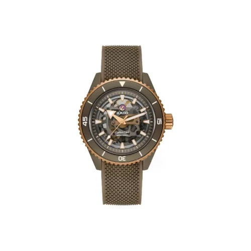 RADO Радиоконтролируемые Кварцевые Механические Мужские Часы Часы 43 мм Черепный Циферблат Керамические Чехлы для Часов Резиновый Ремешок