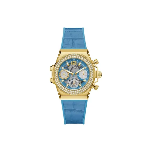 GUESS Women's Watch Кварцевый механизм силиконовый ремешок 36 мм синий циферблат