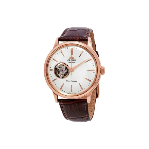 ORIENT Автоматический Механический Механизм Кожаный Ремешок Часы 40 мм Мужские Часы Белый Циферблат