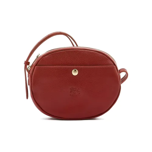 Il Bisonte Растительное дубление Коровья кожа Сумка через плечо Маленькая Женская Красная