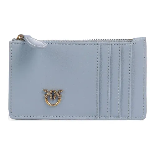 PINKO Fine Коровья крупнозернистая текстура Женская кожаная визитница Светло-синий