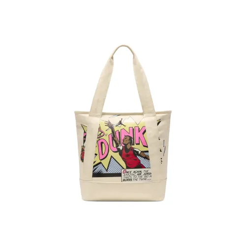 Джордан Хлопок Тоут Сумка Сумка для покупок Сумка на плечо Сумка унисекс бежевого цвета