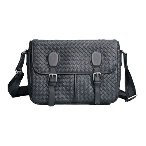 DOSRFINI Сумка через плечо из натуральной коровьей кожи мужская черная курьерская сумка