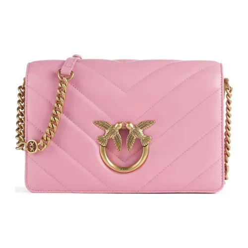 PINKO Click Series Sheepskin Crossbody Bag Shoulder Bag Women's Pink