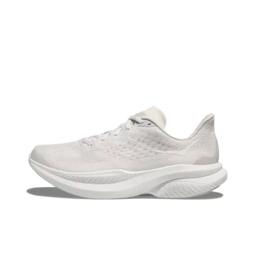 HOKA ONE ONE MACH 6 Противоскользящие устойчивые к истиранию низкие беговые кроссовки для женщин белые