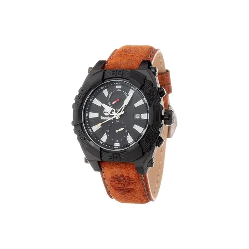 Timberland Наручные часы Кварцевый механизм Кожаный ремешок 45 мм Черный циферблат Мужские часы