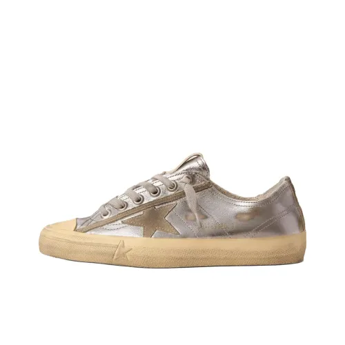 Golden Goose V Star Low Top Стильные Скейтбординги Женские Silver Потертый Позиционирование Стиля
