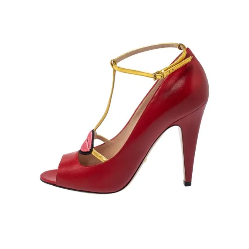 GUCCI Molina Lips Стильные Сандалии Женские Красные