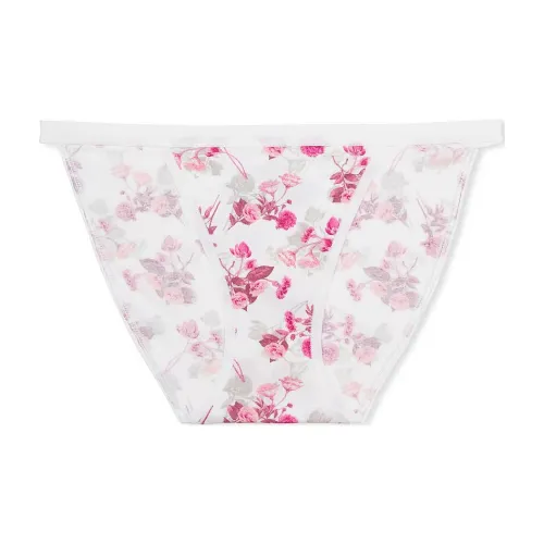 Victoria's Secret Эластичный хлопок STRING Бикини Panty VS Белый Цветочный Нижнее белье Женские 1 упаковка Белый