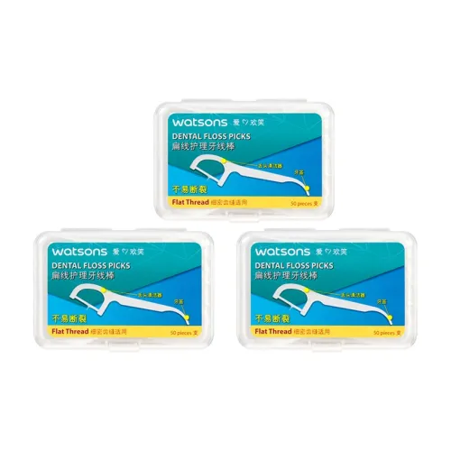 Watsons Плоская подошва Зубная нить Stick Лезвия для языка Oral Чистка 50 Пачка X 3 Коробки