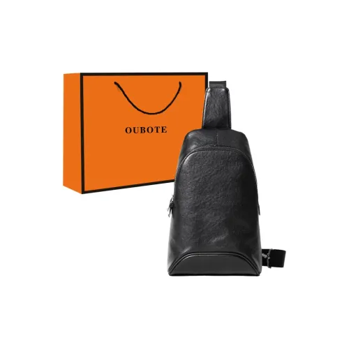 OUBOTE Сумка через плечо из коровьей кожи стандартная мужская черная
