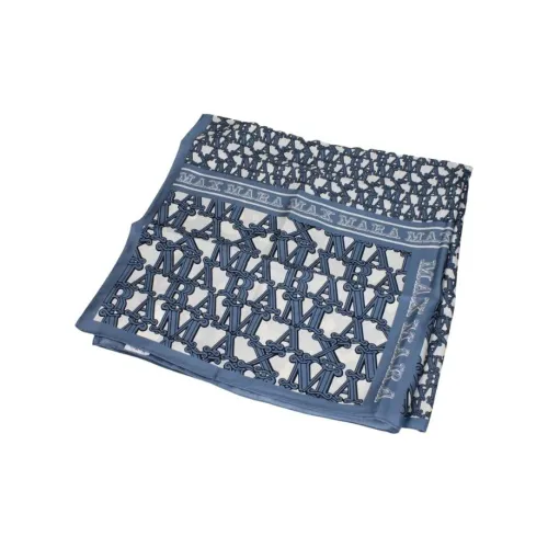 MaxMara Шелковые шарфы Женские Синий Бежевый