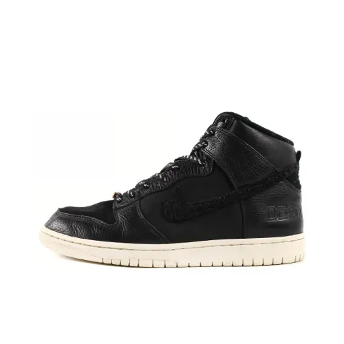 Nike Dunk High Slip-Resistant Abrasion-Resistant High Top Skateboard Shoes Unisex Black Найк Dunk High противоскользящие устойчивые к истиранию высокие топовые скейтборд-кроссовки унисекс черные