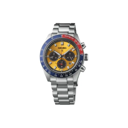 SEIKO Солнечный кварцевый механизм нержавеющая сталь ремешок часы 41,4 мм мужские желтый циферблат