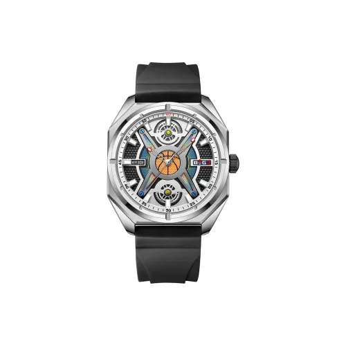 BOG3 Кварцевый механизм силиконовый ремешок мужские часы черный циферблат