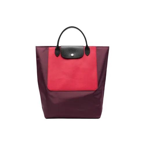 LONGCHAMP Полиамид Тоут Сумка Сумка для покупок Сумка среднего размера Женская Темно-фиолетовая и Красная