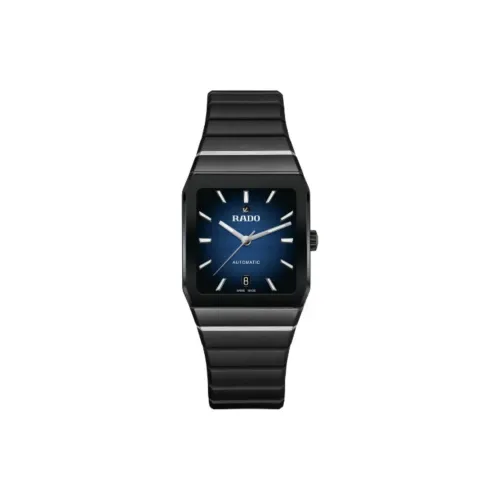 RADO Arch Collection Автоматический Механический Механизм Унисекс Часы 32,5 мм Синий Циферблат Керамические Обложки Часов Резиновый Ремешок