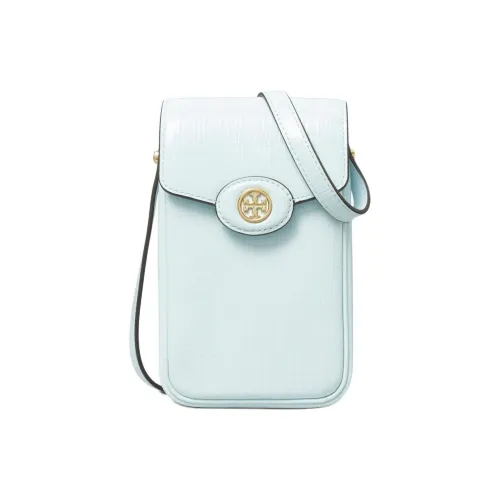 TORY BURCH Robinson Кожа Одно плечо Через плечо Чехол для телефона Мини Женский Светло-синий