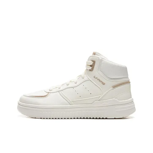 LINING Azure Cloud HI Скейтборд Кроссовки Высокий Верх Туманно-Белый Женский