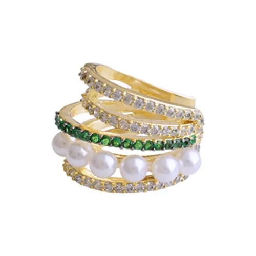 NATURALLYJOJO Pearl Zircon Clip-in Серьги Женские Gold Green