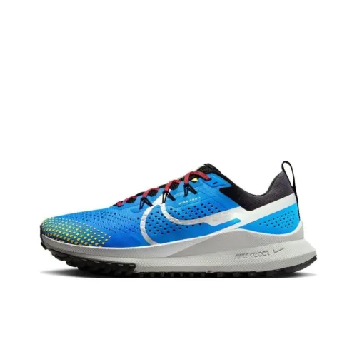 Nike Pegasus Trail 4 Slip-Resistant Abrasion-Resistant Low-Top Беговые кроссовки Мужские Синий Желтый