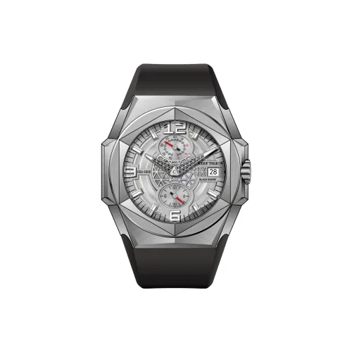 REEF TIGER Автоматический Механический Механизм Часы Мужские Синий Циферблат