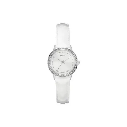 GUESS Наручные часы Кварцевый механизм Кожаный ремешок 30MM Белый циферблат Женские часы