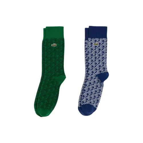 LACOSTE 2 шт Зеленый+Синий Унисекс MID Носки до икры