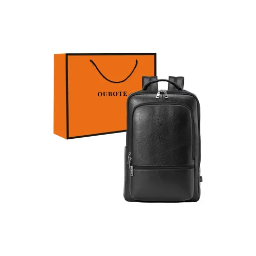 OUBOTE Рюкзак из коровьей кожи мужской черный