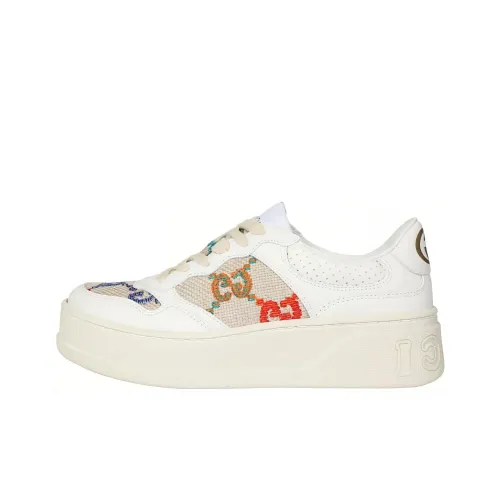 GUCCI GG Multicolor Низкий Топ Стильные Скейтбординги Женские Белые