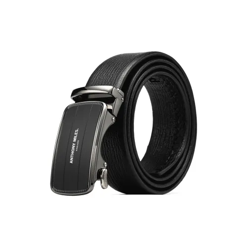 Anthony Miles Ремни из коровьей кожи Мужской Черный Ширина 3,5 см