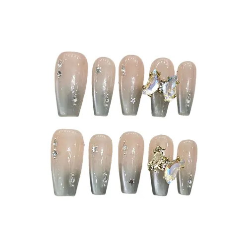 XIAMEIYU Ручной Французский Градиентный Кошачий глаз Вращающийся Бабочка Универсальный Роскошь False Nail Длинный 28 мм