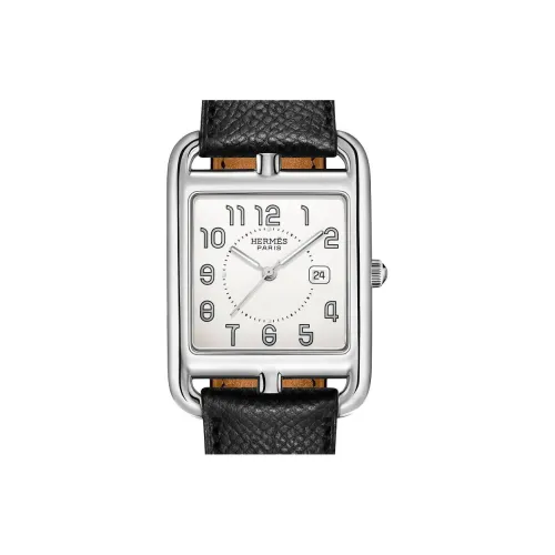 HERMES Наручные часы Кварцевый механизм Коровья кожа Ремешок 37*29 мм Белый циферблат Женские часы