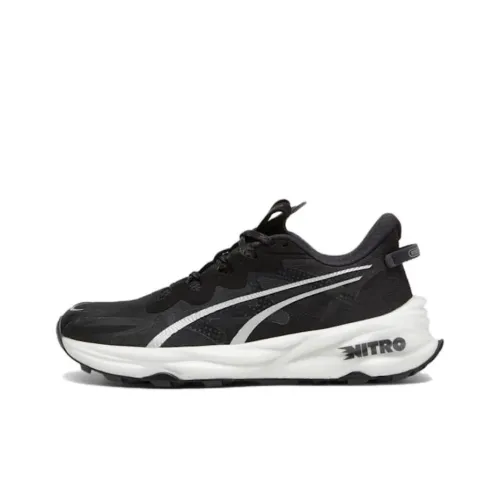 PUMA Fast Trac Nitro Slip Resistant Abrasion Resistant Низкие Кроссовки для Беговых Пути Мужские Черно-Белые