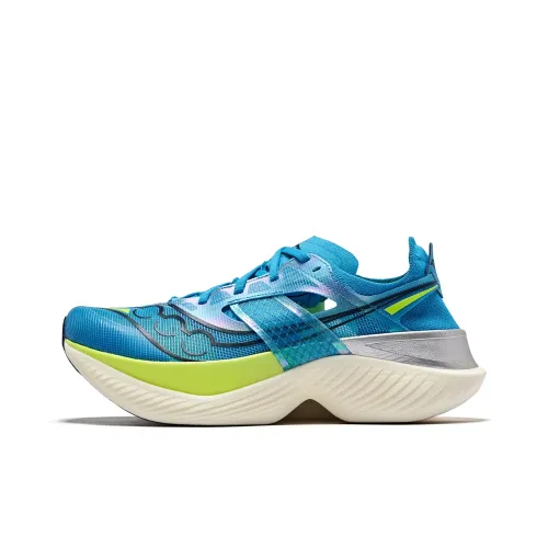 Saucony Endorphin Elite Wing Беговые кроссовки Низкий верх Синий Зеленый Мужской