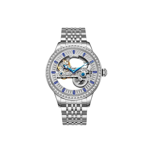 Dulunwe Автоматический Механический Механизм Стальной Ремешок Часы Мужские Белый Циферблат