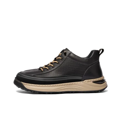 BELLE Anti Slip и износостойкий увеличивающий высоту высокий топ кэжуал мужской черный коричневый