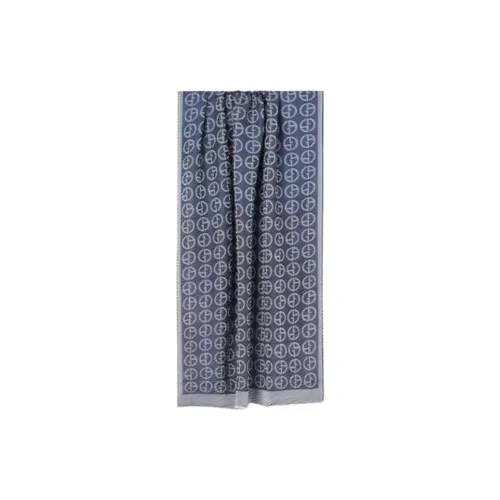 GIORGIO ARMANI Шарфы из шелка тутового дерева вязаные мужские синие