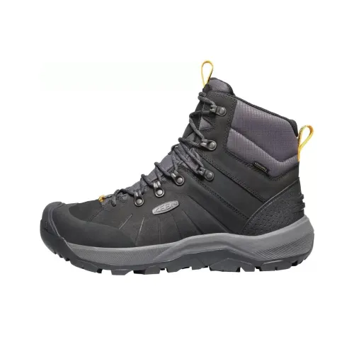 KEEN REVEL MID Polar Противоскользящий Устойчивый к износу Водонепроницаемый MID Топ Походная обувь Мужская Черный Серый
